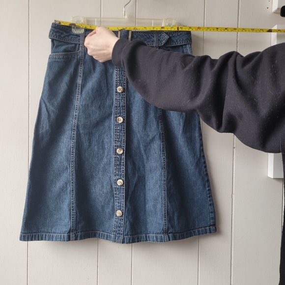 Vintage 90s Jean Skirt Midi Northern Reflections 100%cotton with Belt - Picture 4 of 7